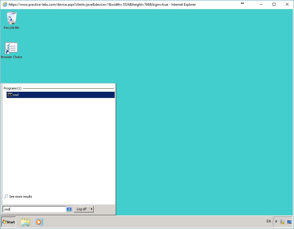 Practice Labs screenshot.